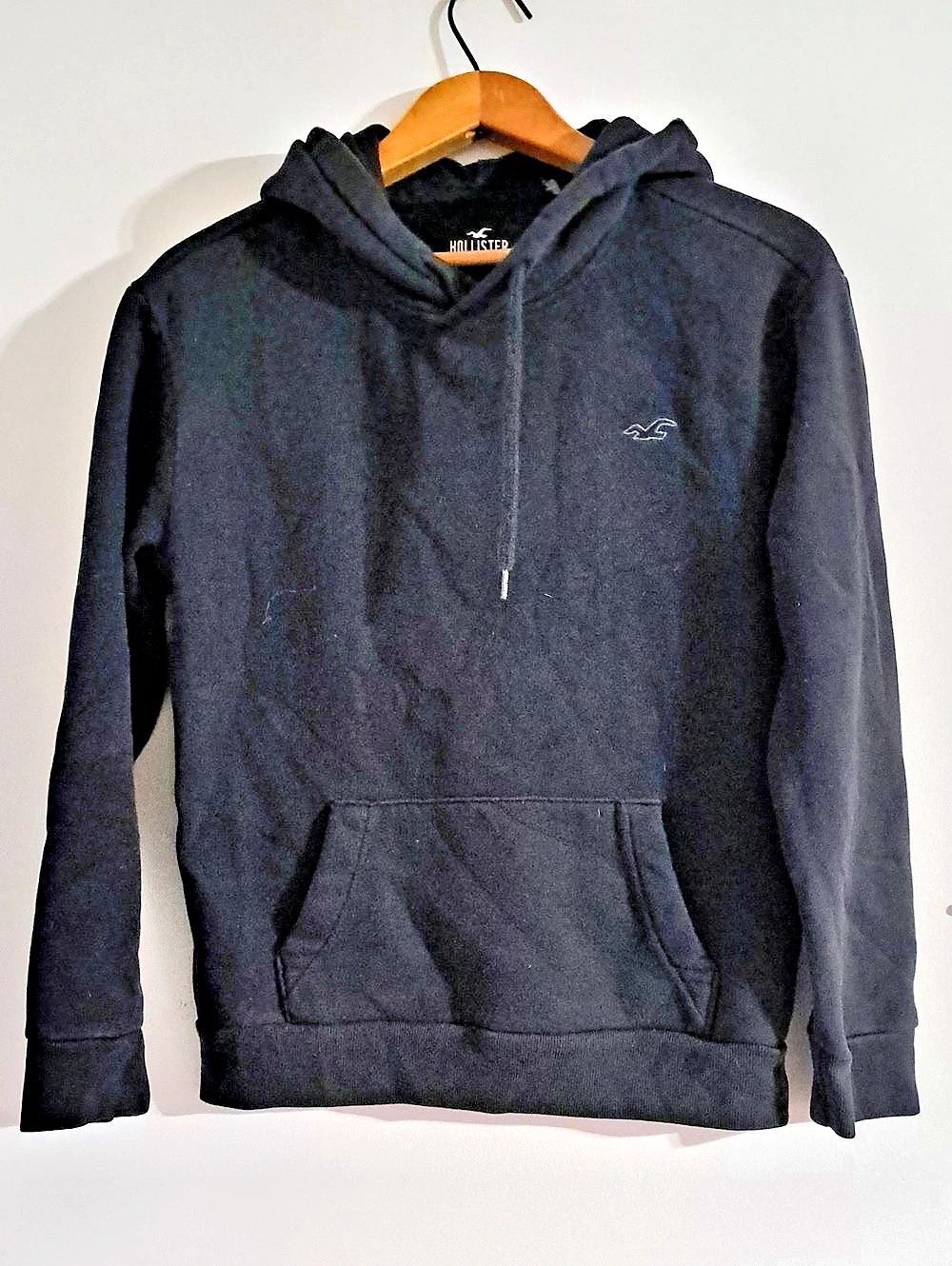 Hollister Icon Logo Pullover Hoodie Men's Black XS